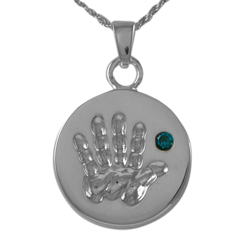 Blue Stone Handprint Keepsake Jewelry